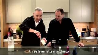 aerolatte  milk frother makes three layer caffè latte macchiato [upl. by Nerol]