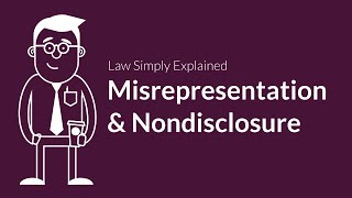 Misrepresentation and Nondisclosure  Contracts  Defenses amp Excuses [upl. by Nyrmac]