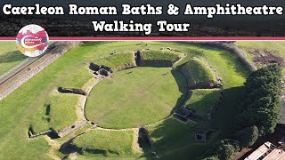 CAERLEON ROMAN BATHS amp AMPHITHEATRE WALES  Walking Tour  Pinned on Places [upl. by Hamford190]