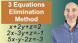 Solving Systems of 3 Equations Elimination [upl. by Eihctir932]