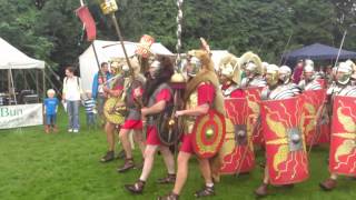 Roman Reenactment at the Amphitheatre in Caerleon Marching In [upl. by Davita]