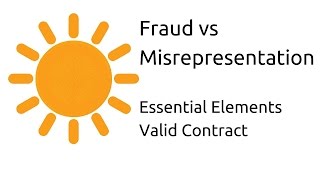 Fraud vs Misrepresentation  Other Essential Elements of a Valid Contract  CA CPT  CS amp CMA [upl. by Tniassuot755]